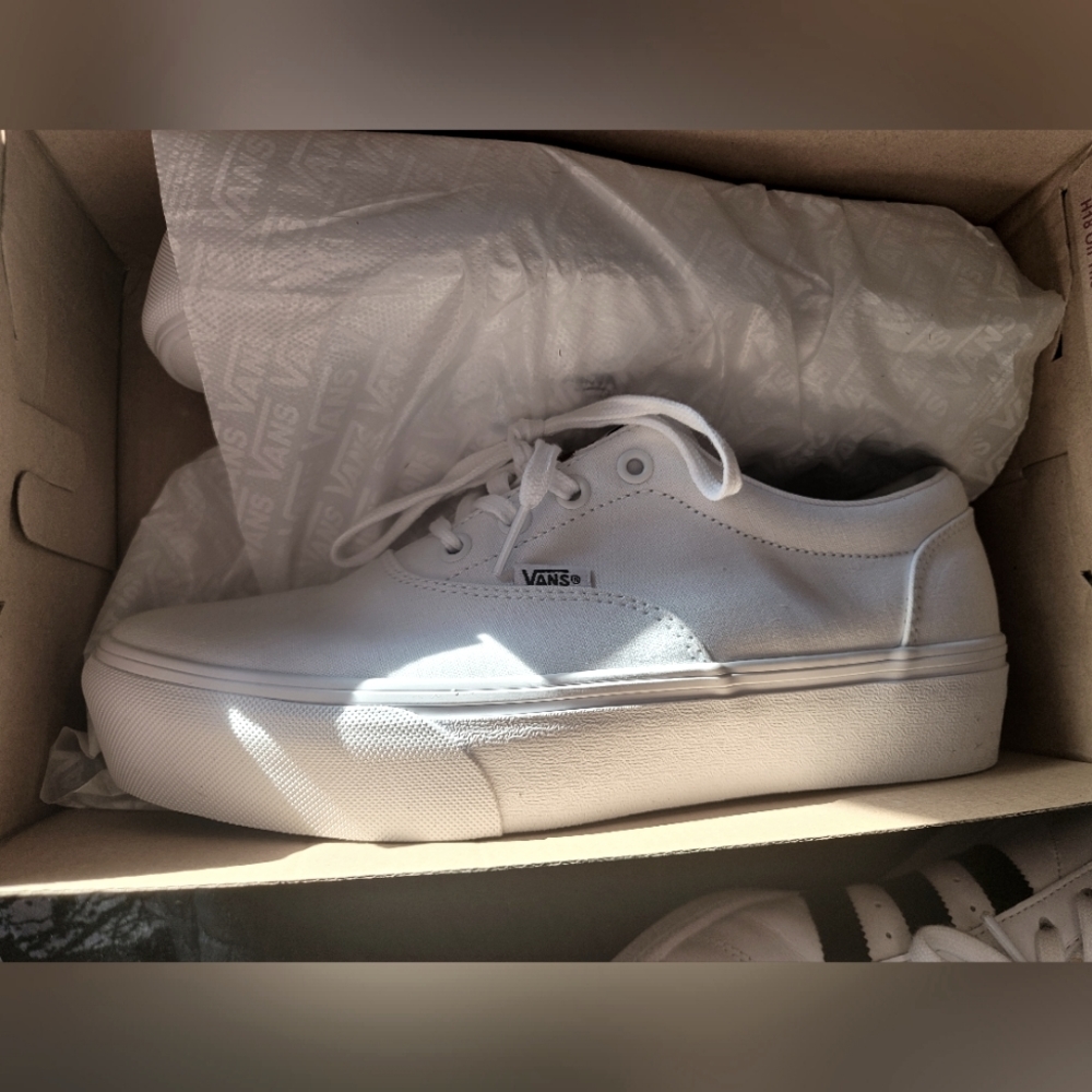 White platform vans ,NEW in box!